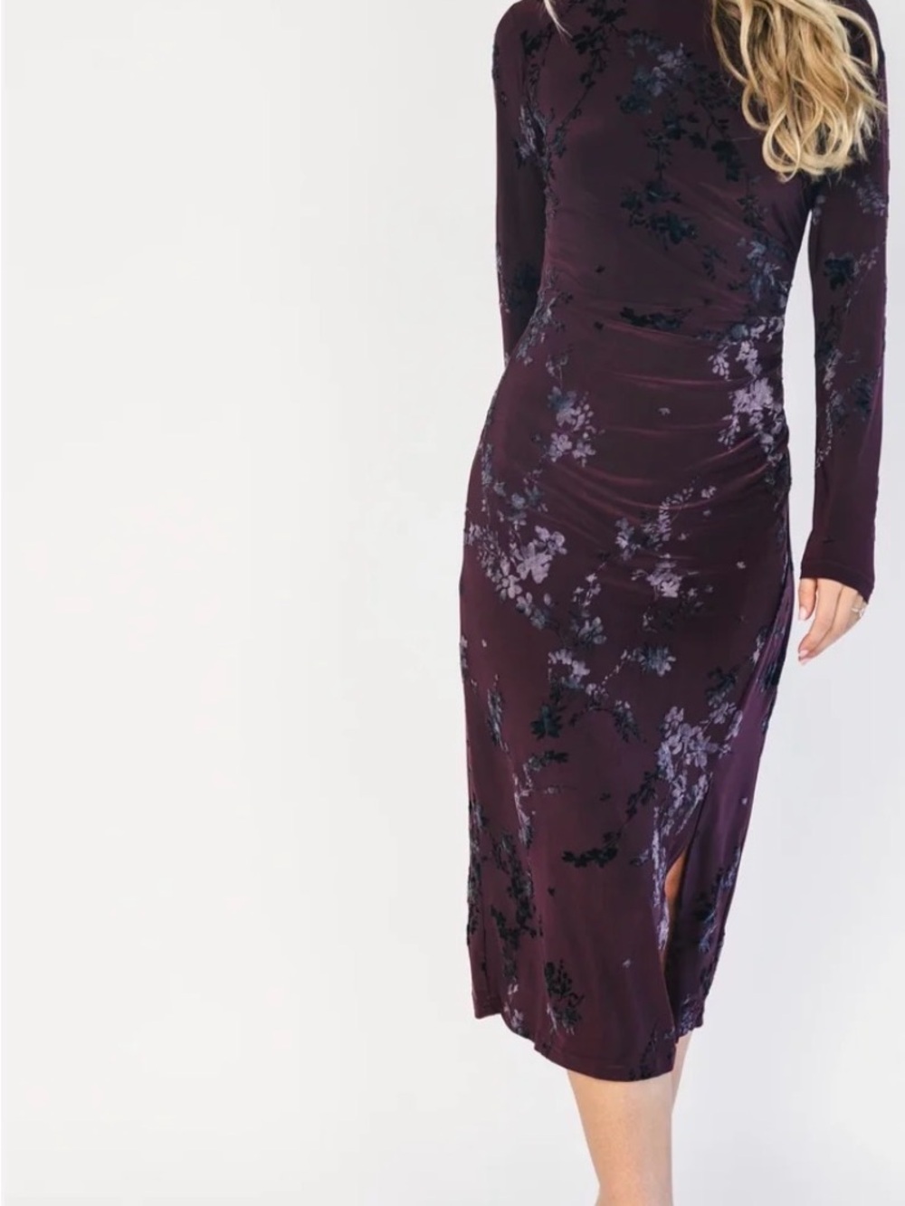 NWT Elizabeth Midi Dress Dark Plum XL